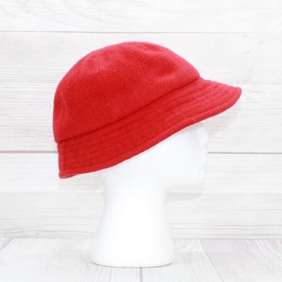 Vintage LL Bean Red Felt Wool Lined Bucket Hat Size L - Picture 3 of 9